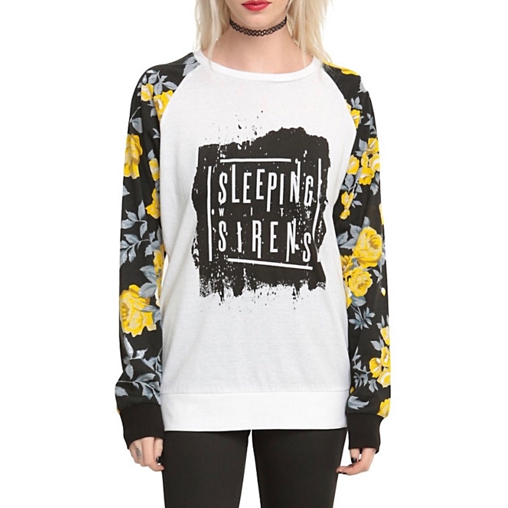 Sleeping with sirens floral long sleeve shirt | S